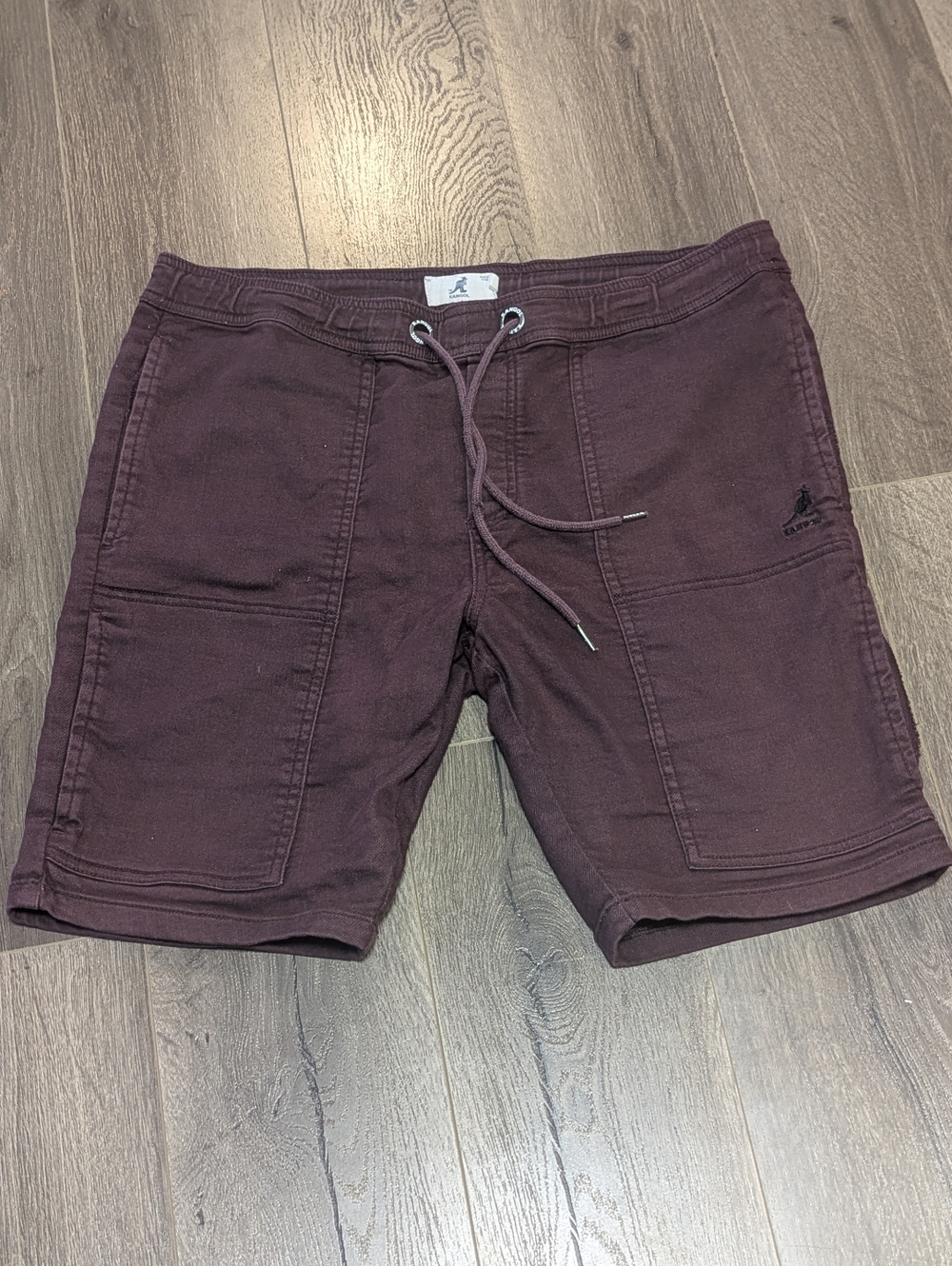 Kangol Drawstring Shorts Men's 38 Waist Dark Burgundy Wine Colour  6 Pockets.